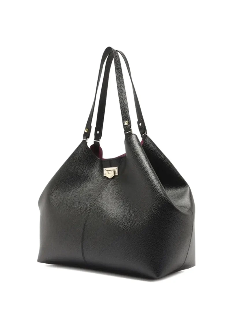 Mala Arezzo Shopper Preta em Pele
