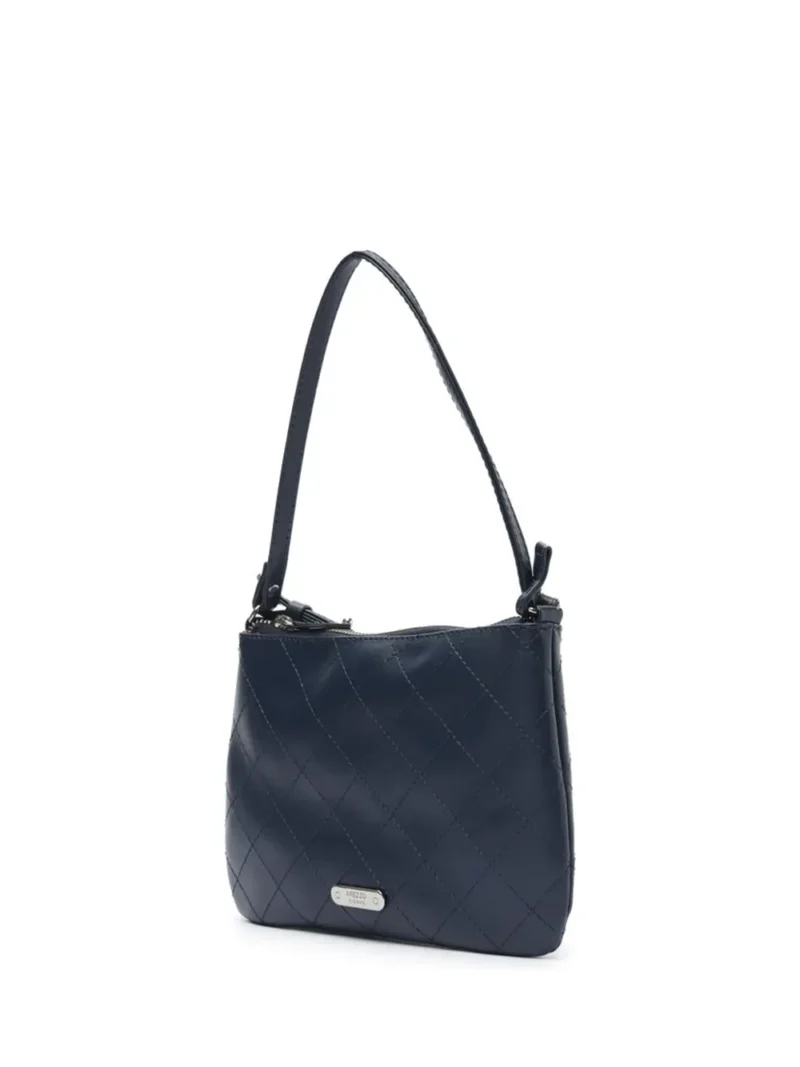 Alternative view of Mala Arezzo de Ombro em Pele Azul Escuro