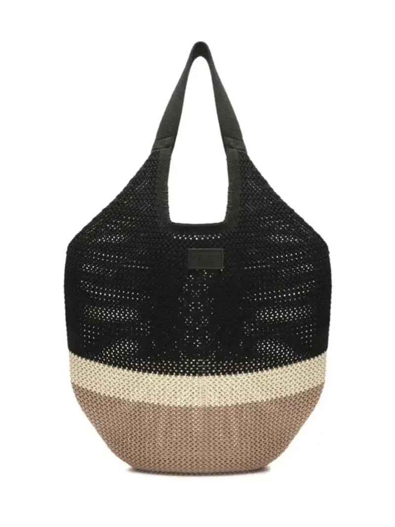 Mala em Crochet Preto e Beige
