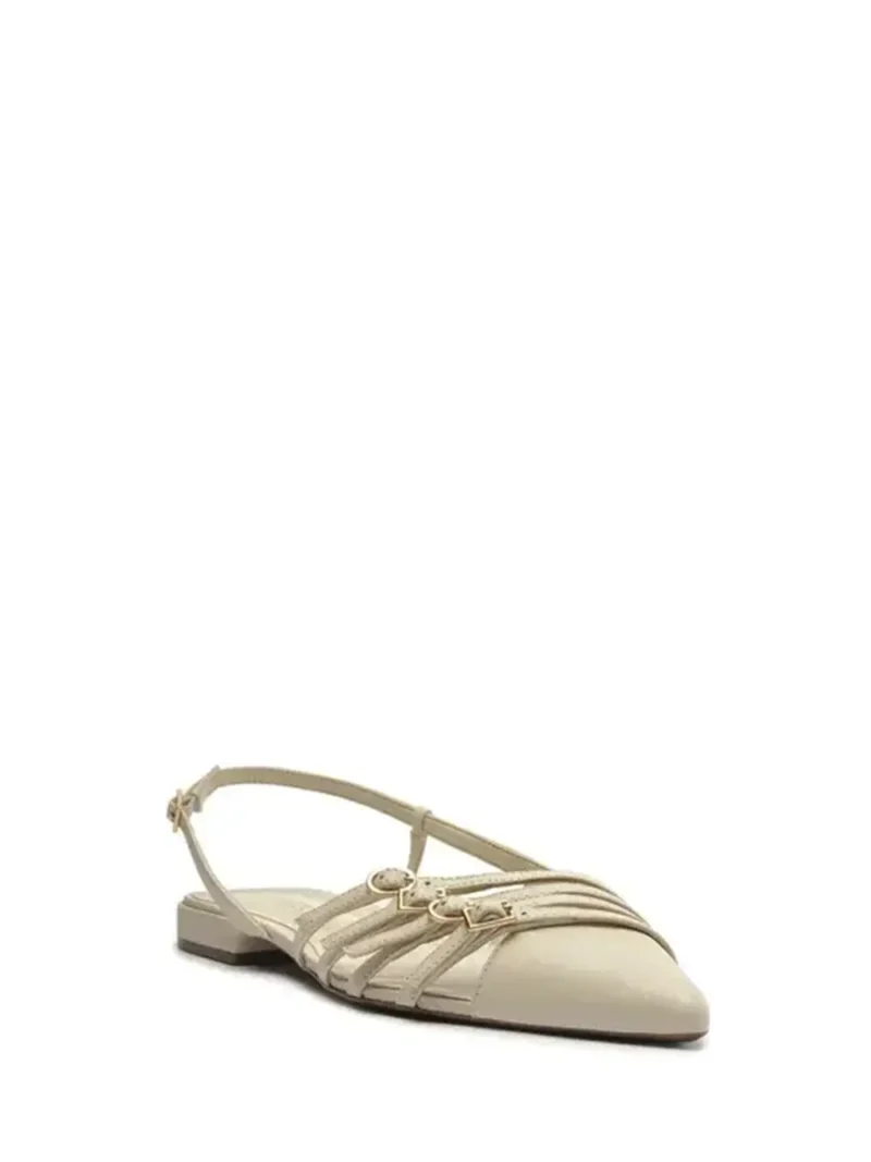 Alternative view of Mule em Pele Off-White e Fivelas