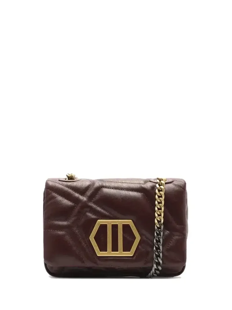 Mala em Pele Bordeaux e Alça de Corrente