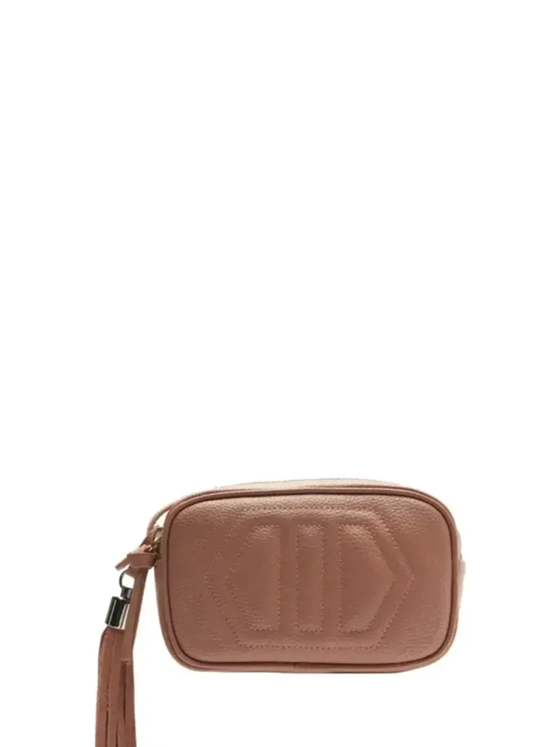 Mala em Pele Rosa e Alça Tiracolo