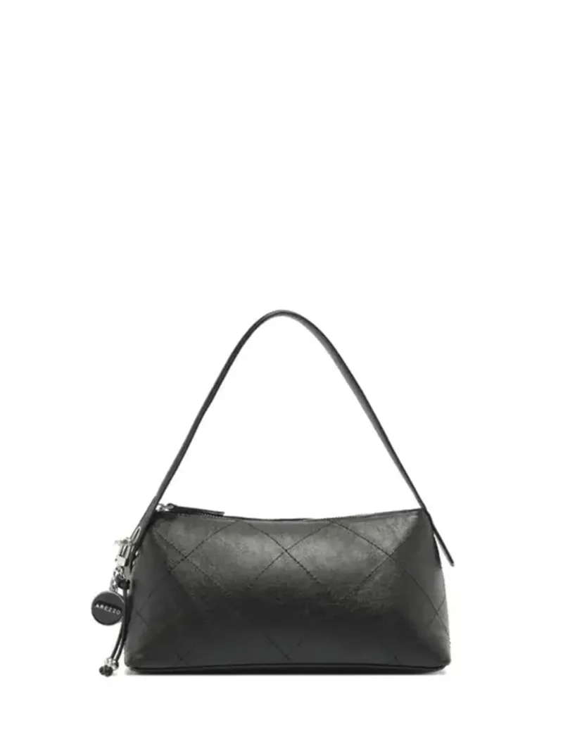 Mala Preta em Pele e Alça de Ombro