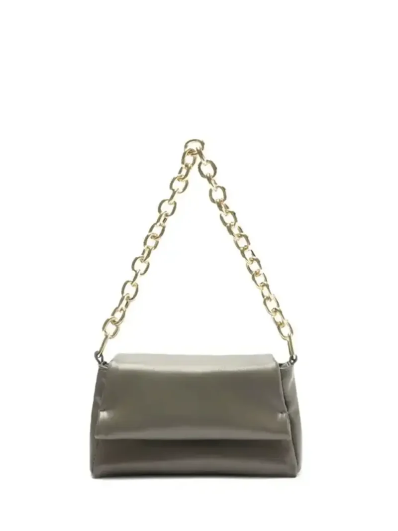 Mala em Pele Verde e Alça de Corrente