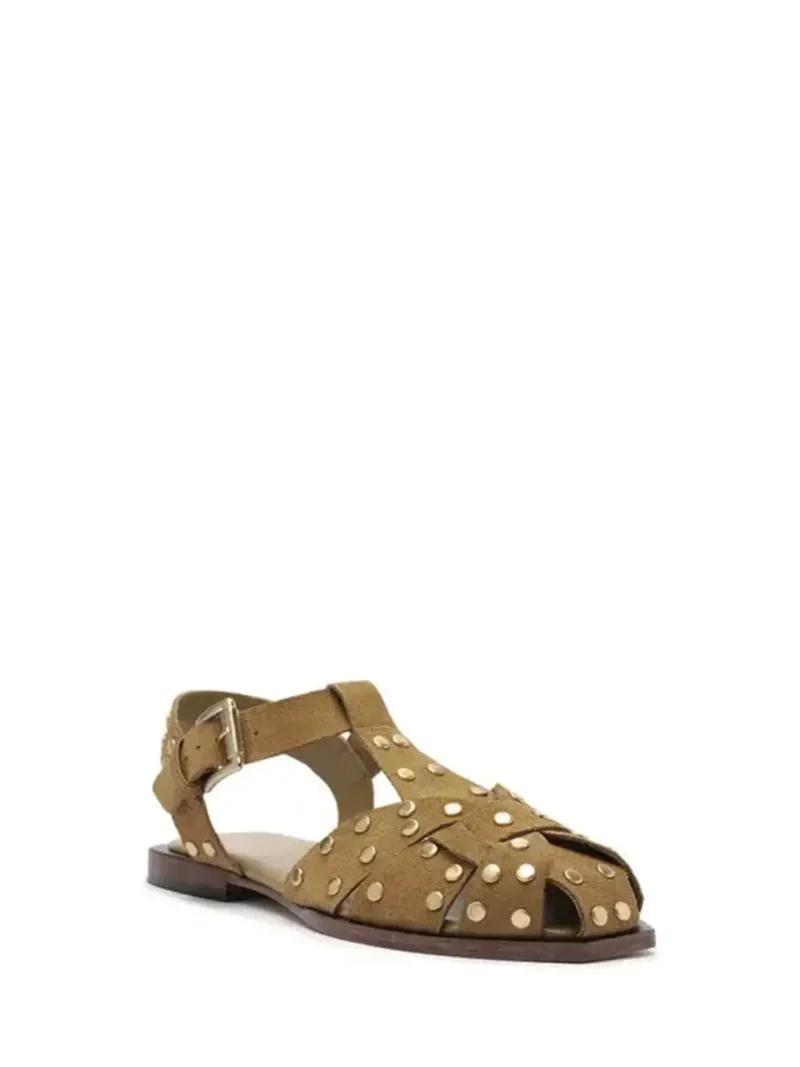 Alternative view of Sandália Arezzo em Camurça Camel e Tachas