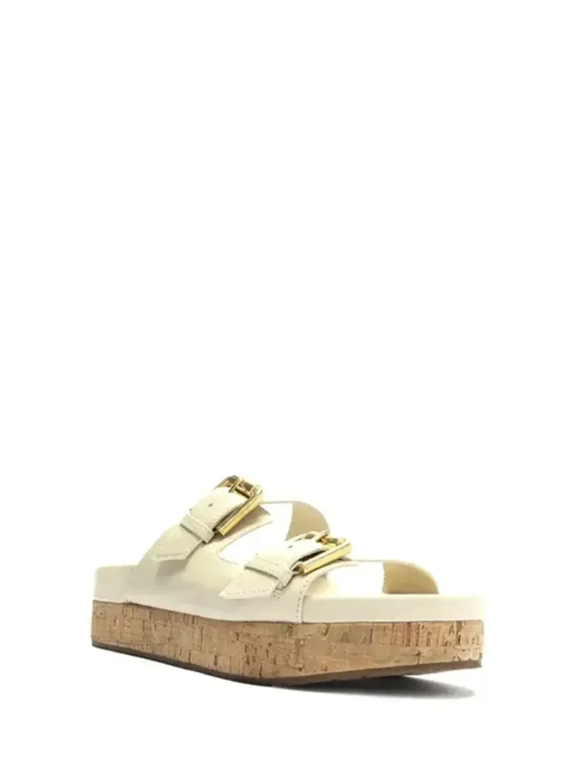 Alternative view of Sandália em Pele Branca e Sola de Cortiça