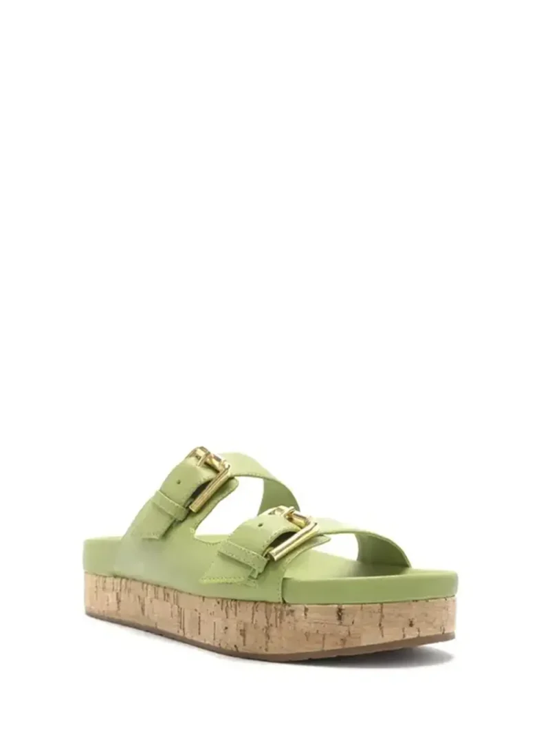 Alternative view of Sandália em Pele Verde e Sola de Cortiça