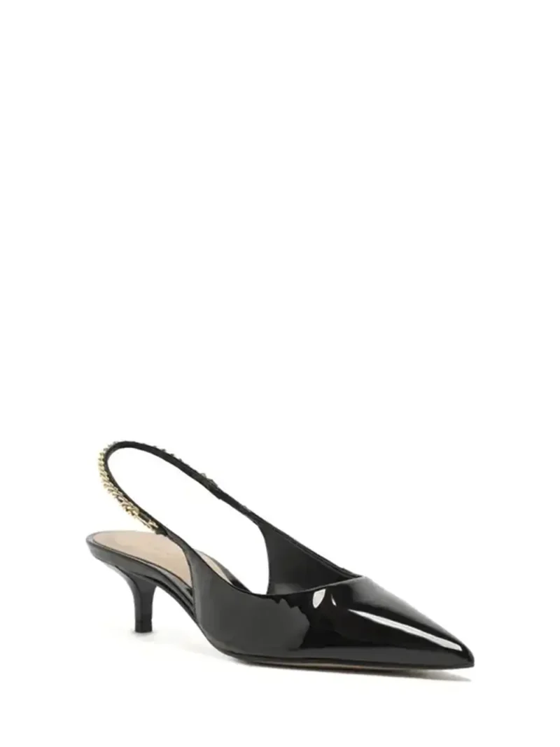 Alternative view of Scarpin Arezzo Preto em Pele e Corrente