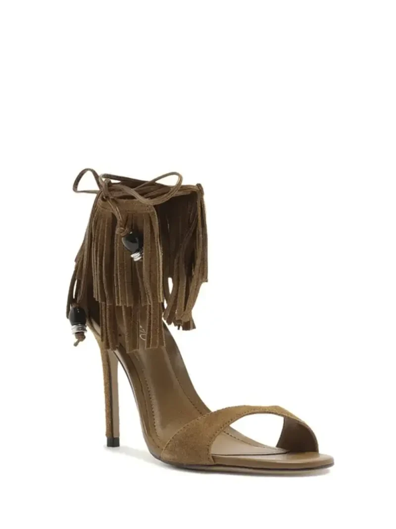 Alternative view of Sandália Arezzo em Camurça Castanha e Franjas