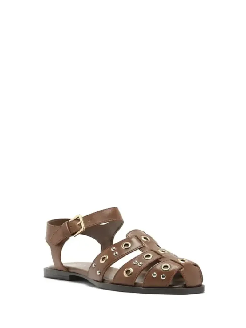 Alternative view of Sandália em Pele Castanha e Tiras