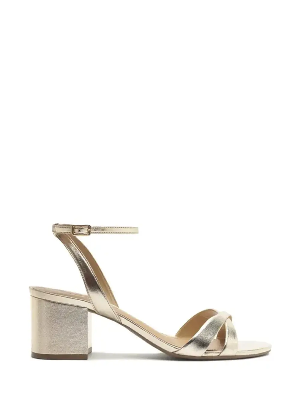 Sandália Arezzo em Pele Dourada com Tiras