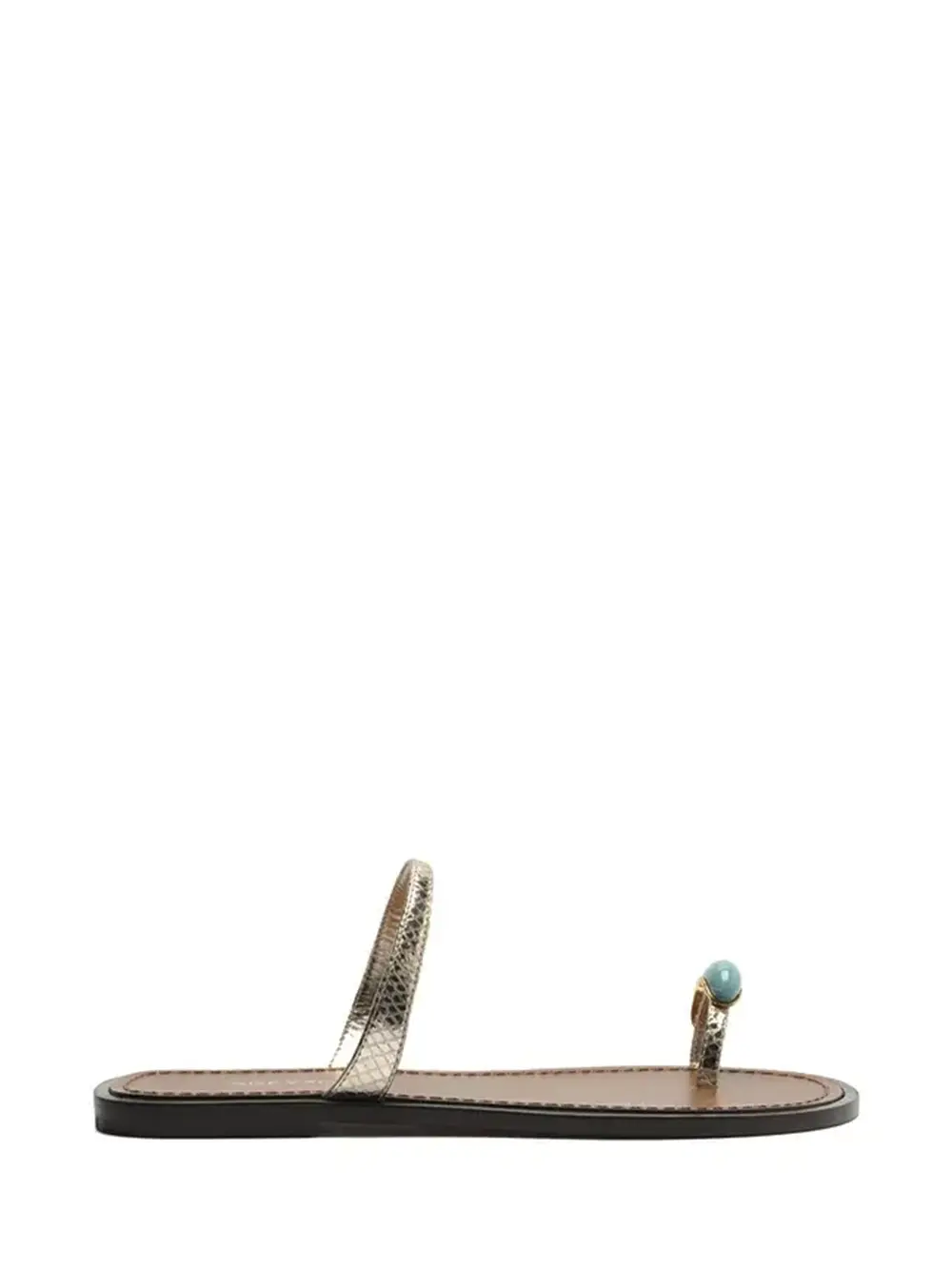 Sandália Arezzo em Pele Dourada com Pedra