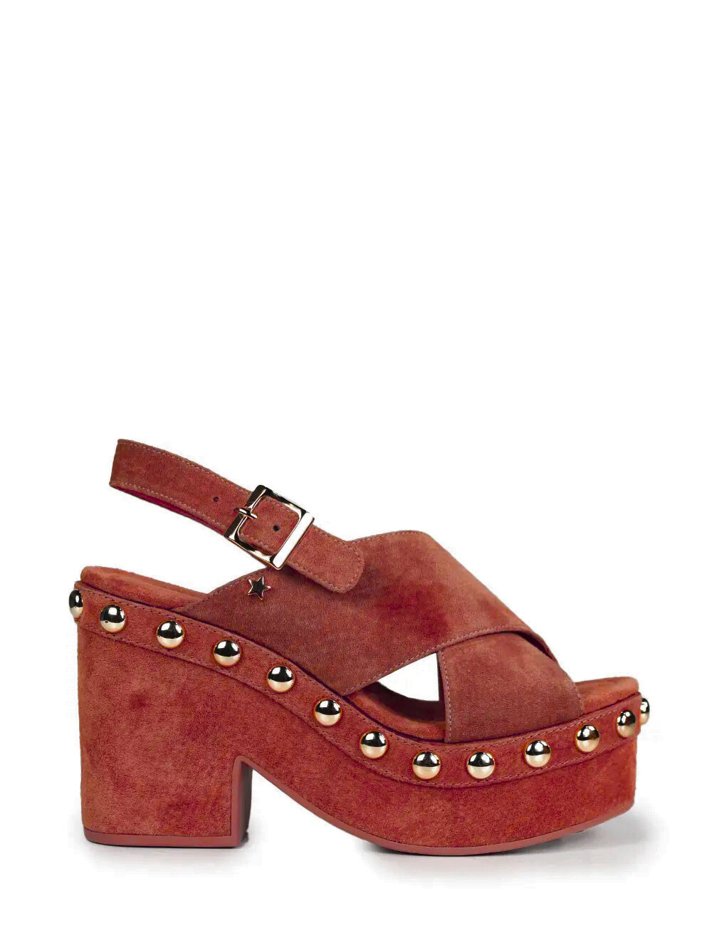 Sandália Plataforma em Camurça Castanha