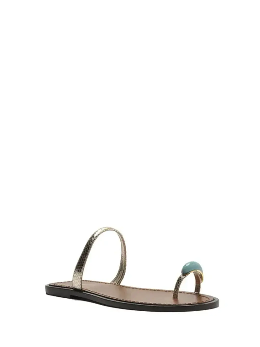 Sandália Arezzo em Pele Dourada com Pedra - Image 2