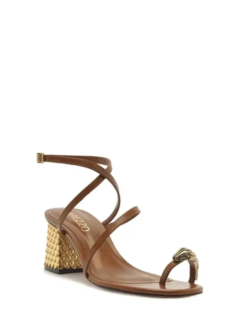 Alternative view of Sandália em Pele Camel e Tiras com Metal