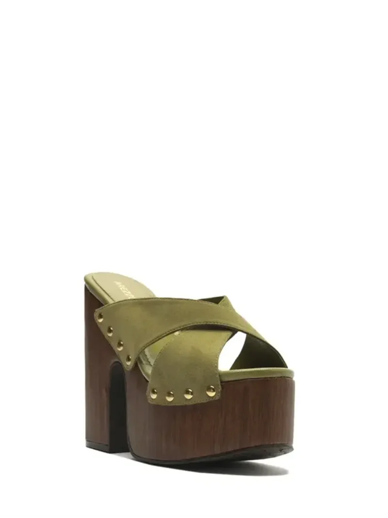 Alternative view of Sandália Plataforma em Camurça Verde
