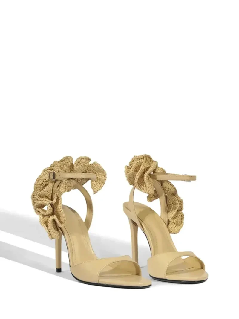 Alternative view of Sandália Schutz em Pele Beige com Ráfia e Salto Fino