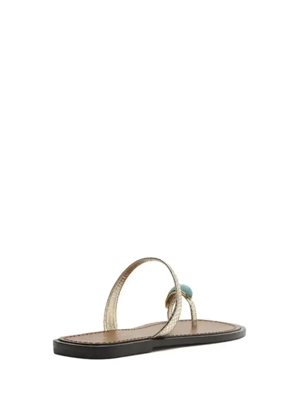 Sandália Arezzo em Pele Dourada com Pedra - Image 3