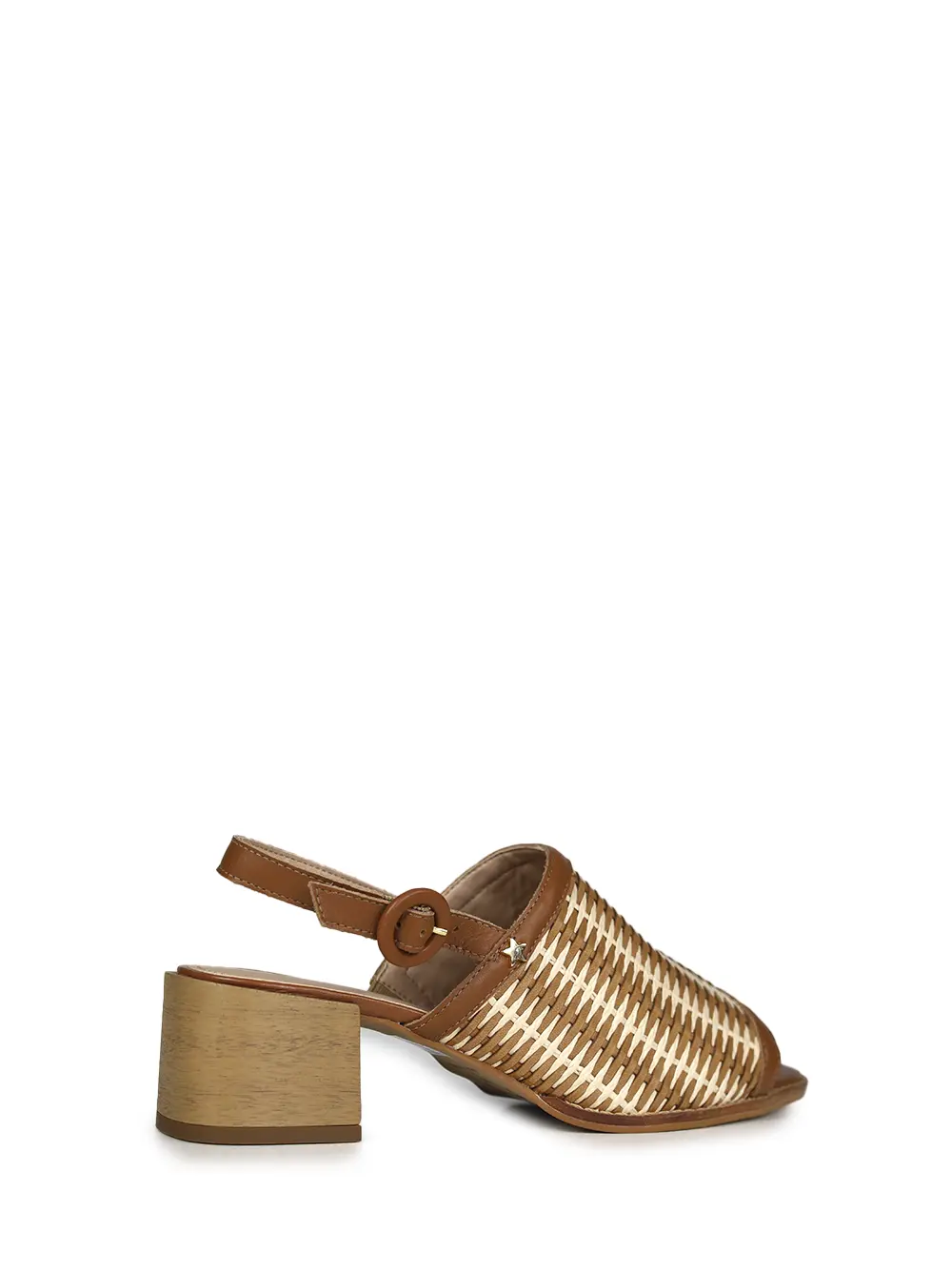 Sandália em Pele Castanha Entrançada - Image 3