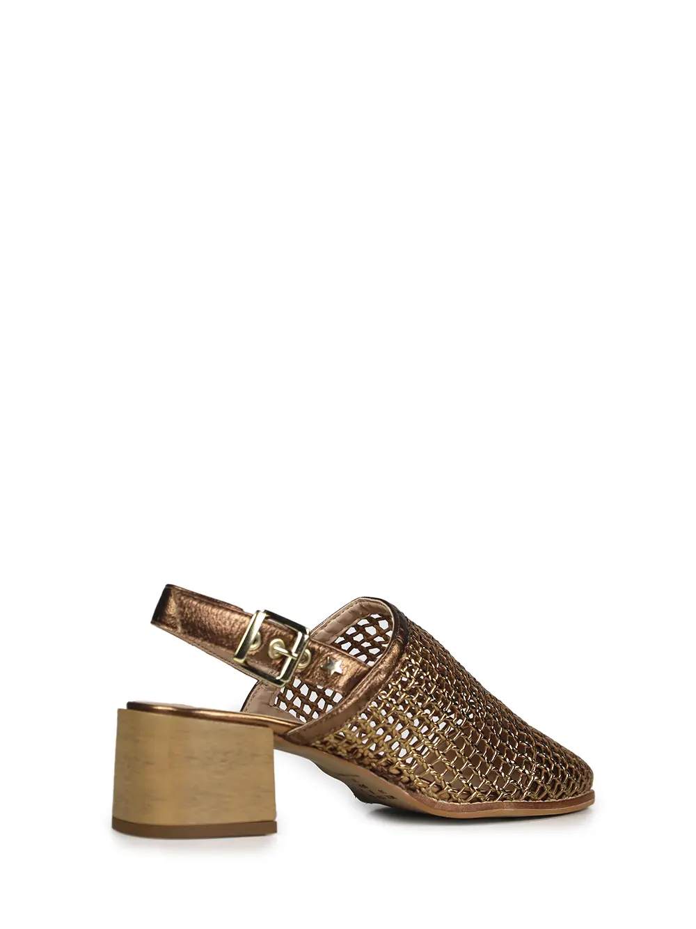 Sandália em Pele Castanha Metalizada - Image 3