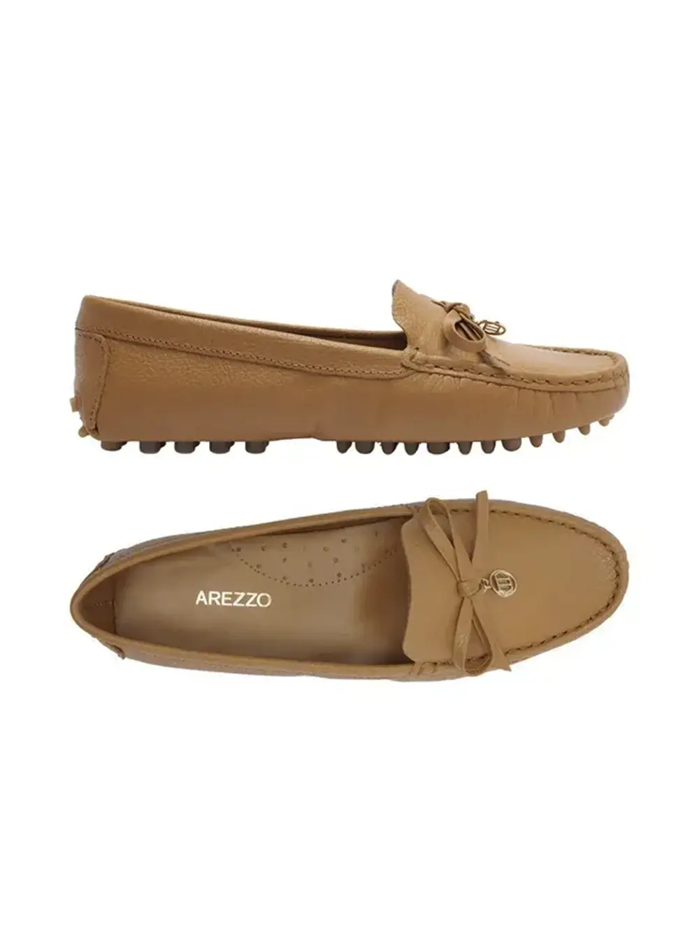 Loafer Arezzo em Pele Camel com Laço - Image 4