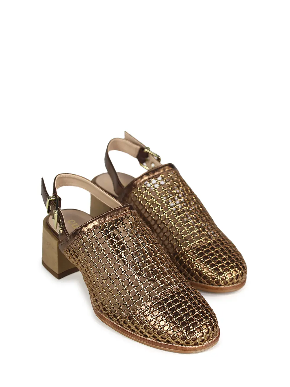 Sandália em Pele Castanha Metalizada - Image 4