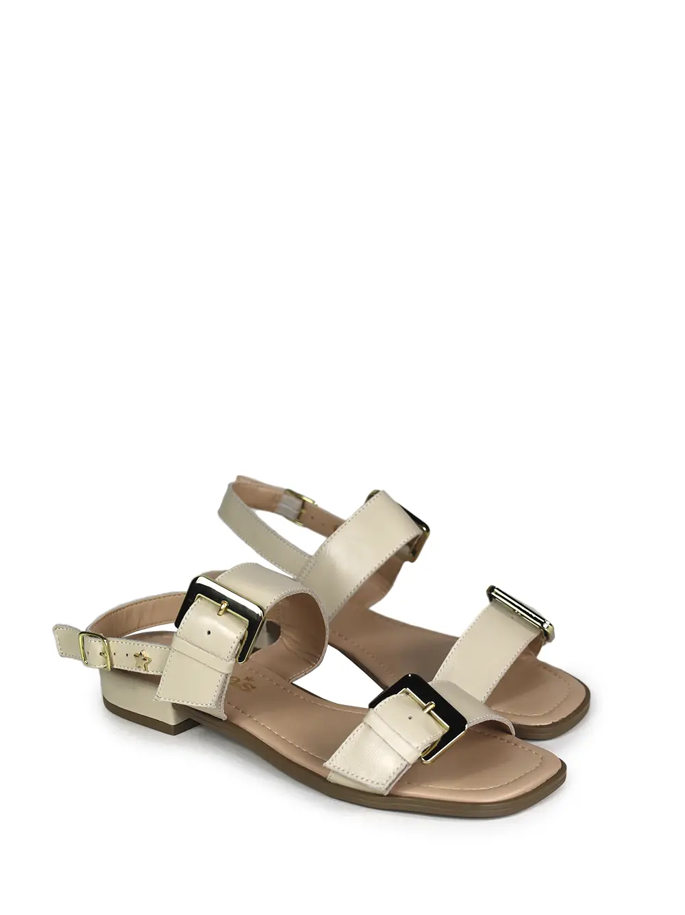 Sandália em Pele Off-White e Fivela - Image 4