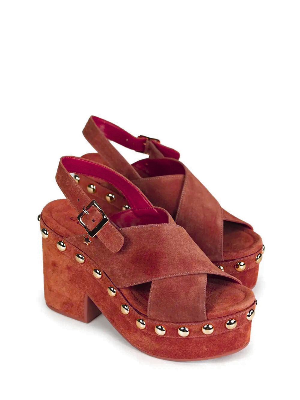 Sandália Plataforma em Camurça Castanha - Image 4