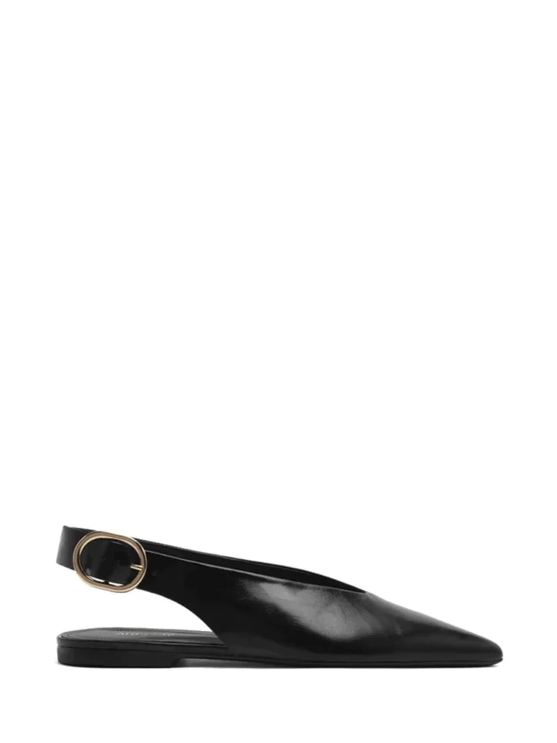 Mule Preto em Pele e Biqueira Fina