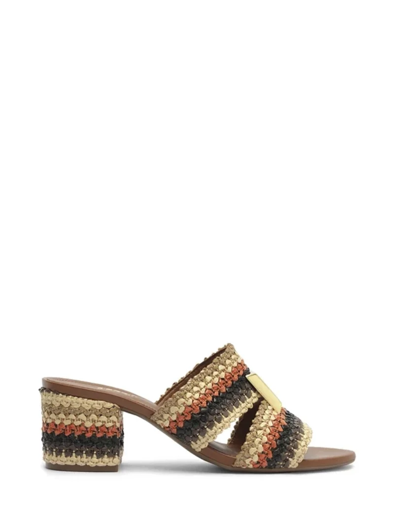 Mule Colorida Tramada Salto Médio