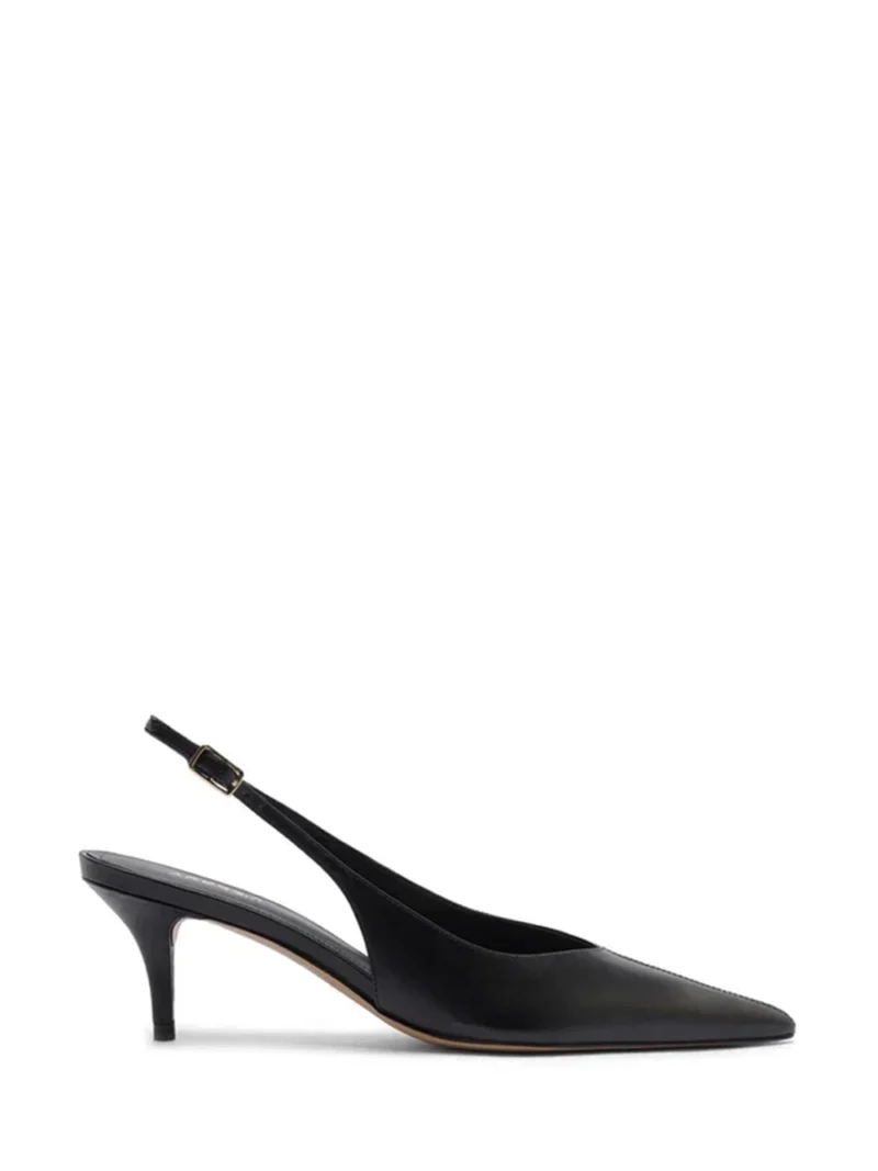 Scarpin Preto em Pele e Salto Kitten