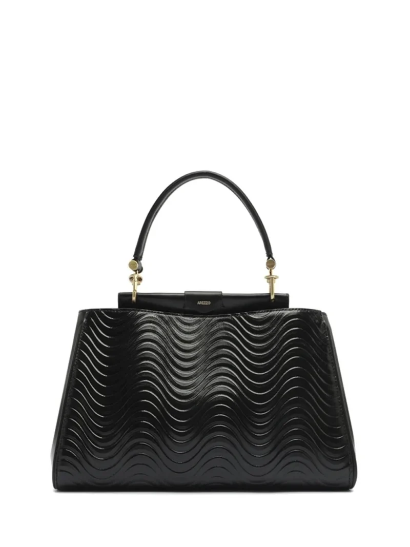 Mala Tote Maxi Preta em Pele