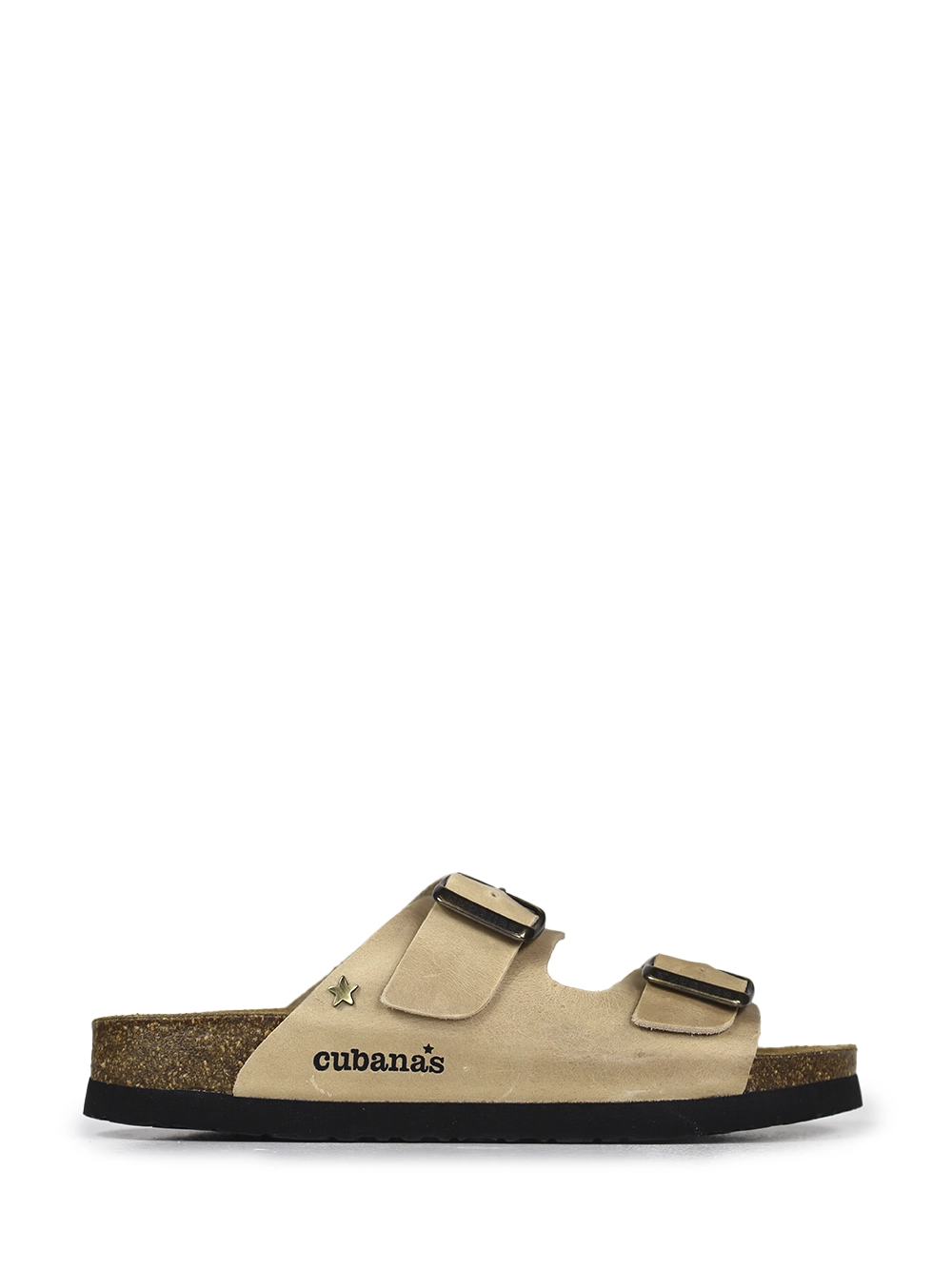 Sandália Amália em Pele Beige com Duas Tiras