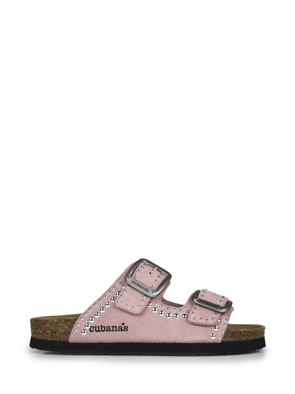 Sandália Amália em Camurça Rosa e Tachas