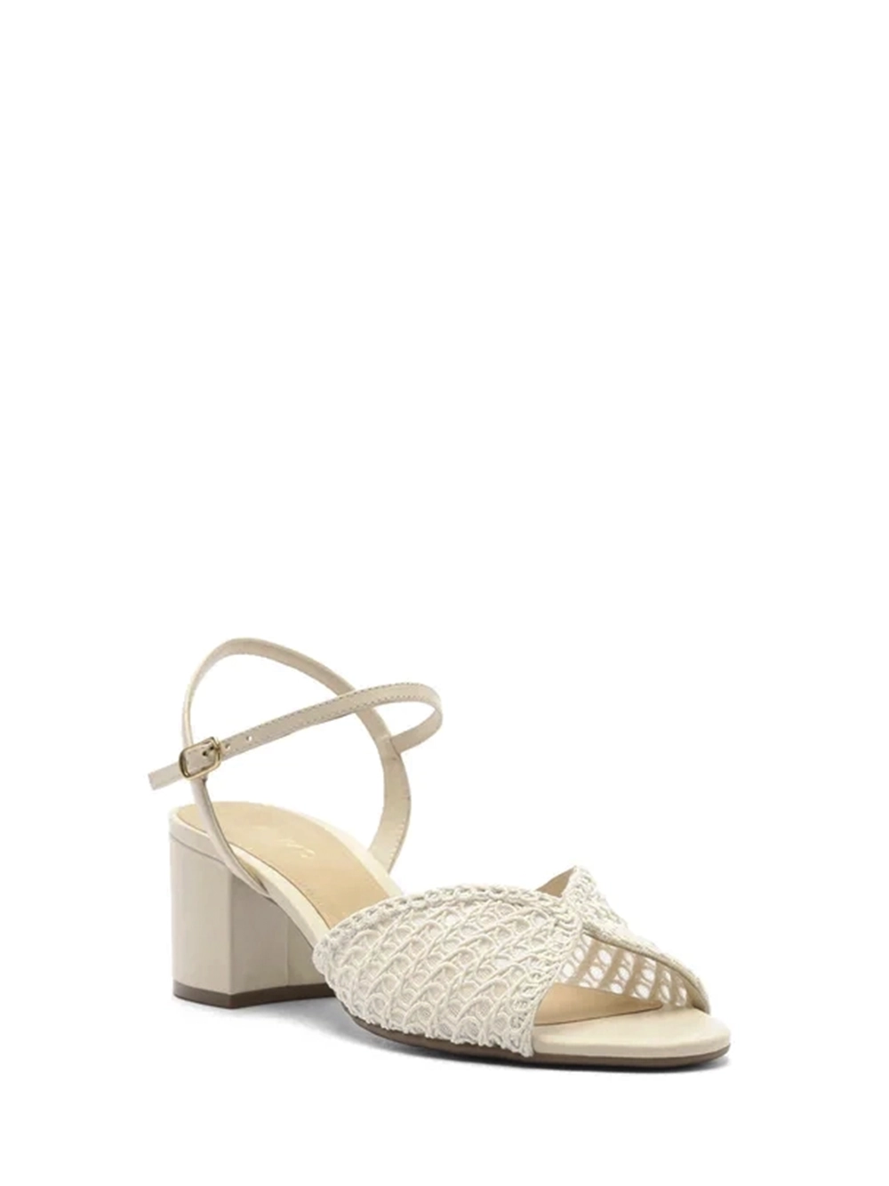 Sandália em Pele Off-White e Tiras com Bordado - Image 2