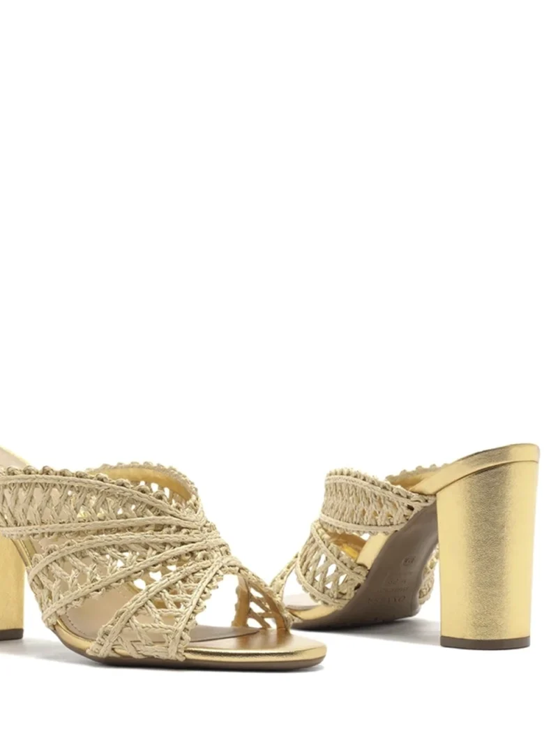 Alternative view of Sandália Dourada Bloco Tiras Bordadas