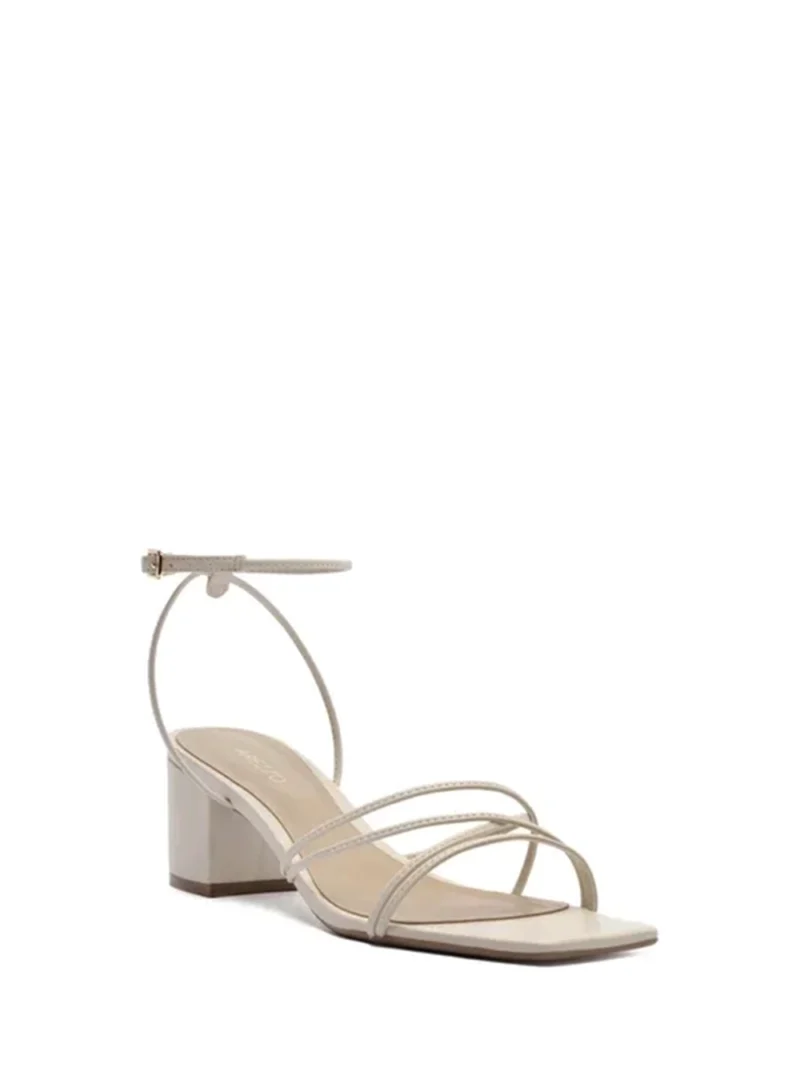 Alternative view of Sandália em Pele Off-White e Tiras Finas