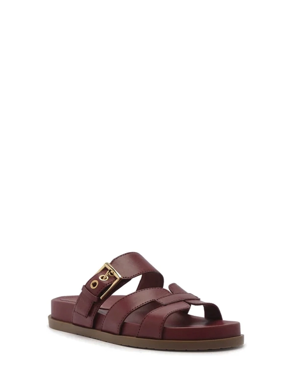 Sandália em Pele Vermelha e Tira Vazada - Image 2