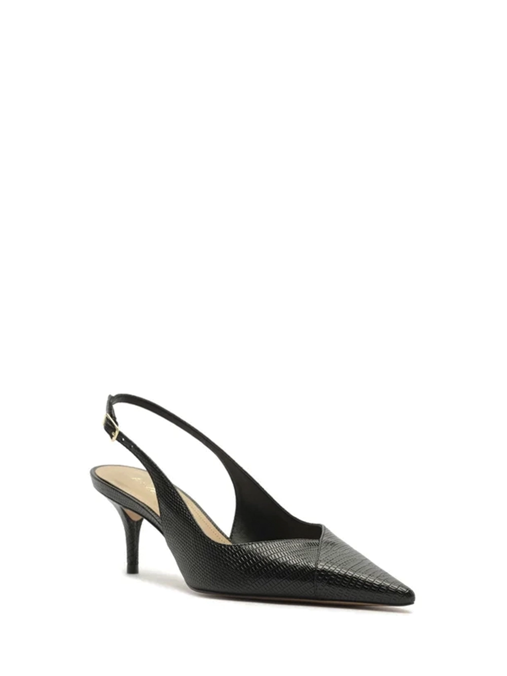 Scarpin Preto em Pele Salto Kitten Slingback - Image 2