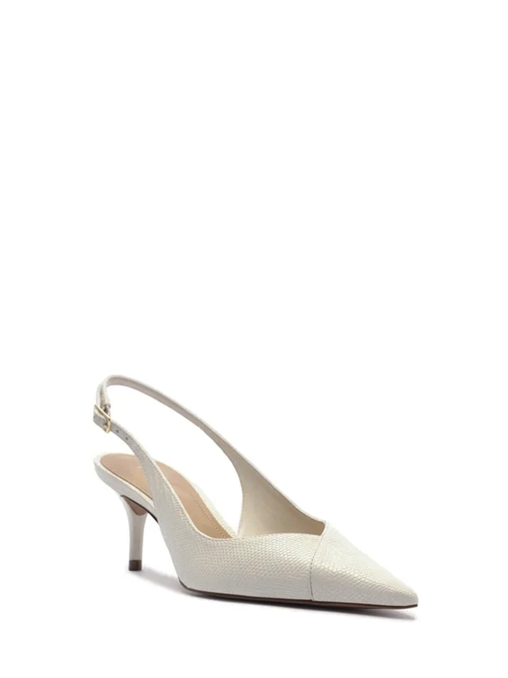 Scarpin em Pele Branca Salto Kitten Slingback - Image 2