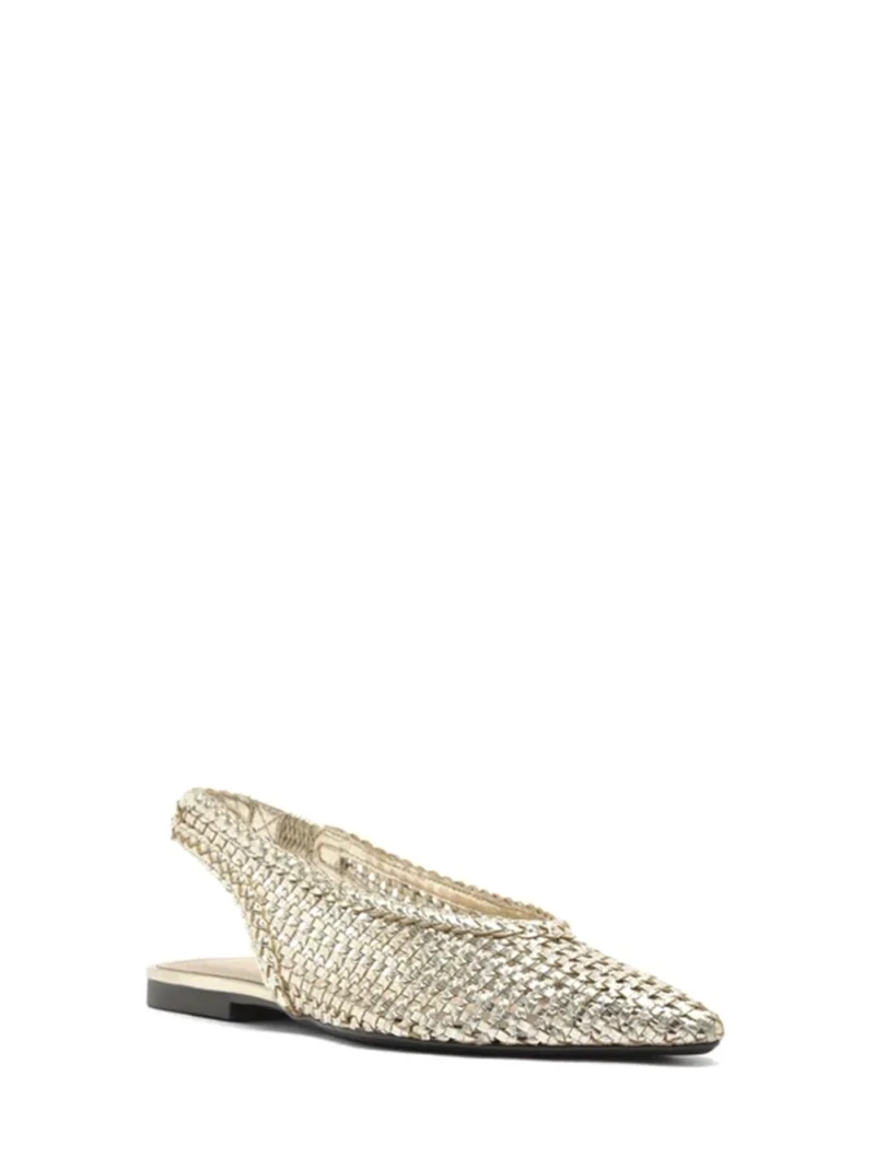 Alternative view of Sapatilha Dourada Tressê e Biqueira Fina