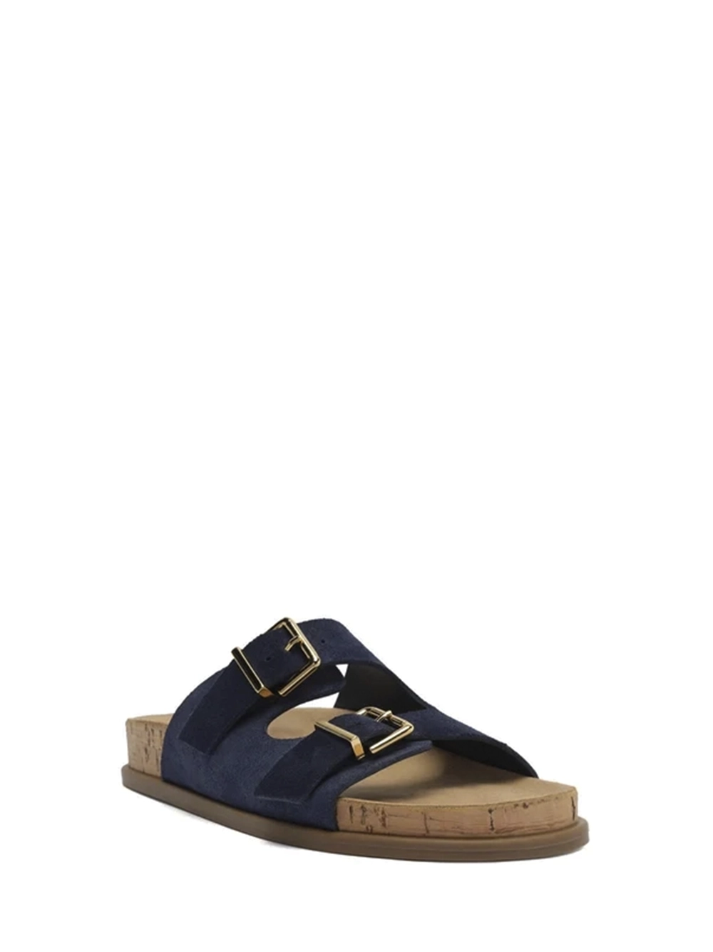 Sandália em Camurça Azul e Sola de Cortiça - Image 2