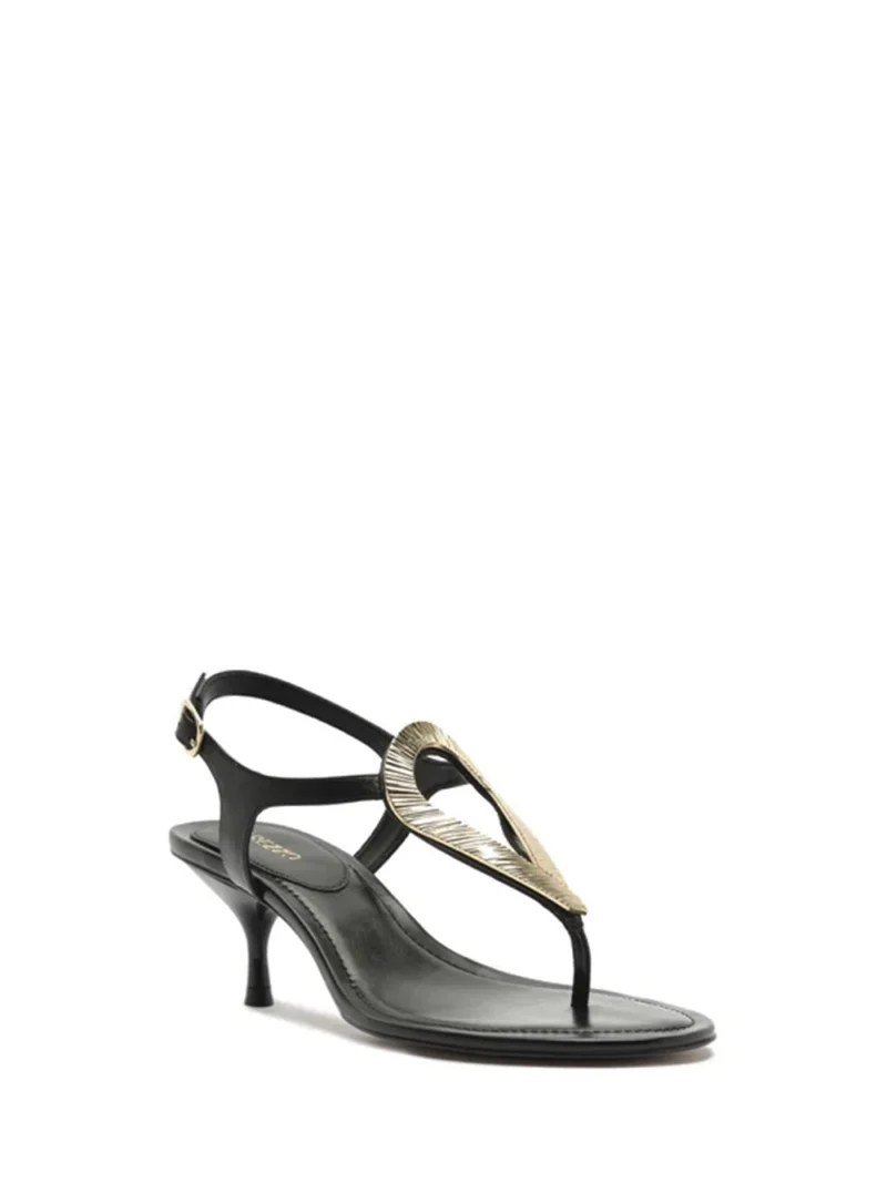 Alternative view of Sandália Preta em Pele Salto Kitten