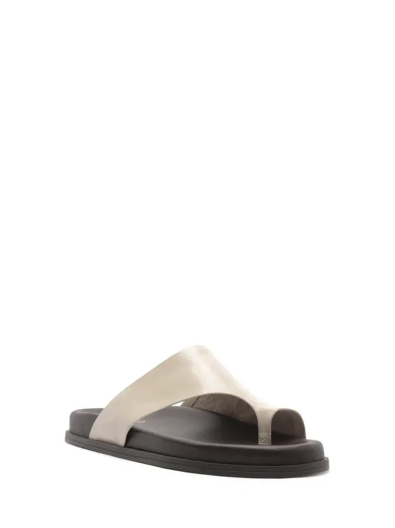 Alternative view of Sandália em Pele Beige e Tira Larga