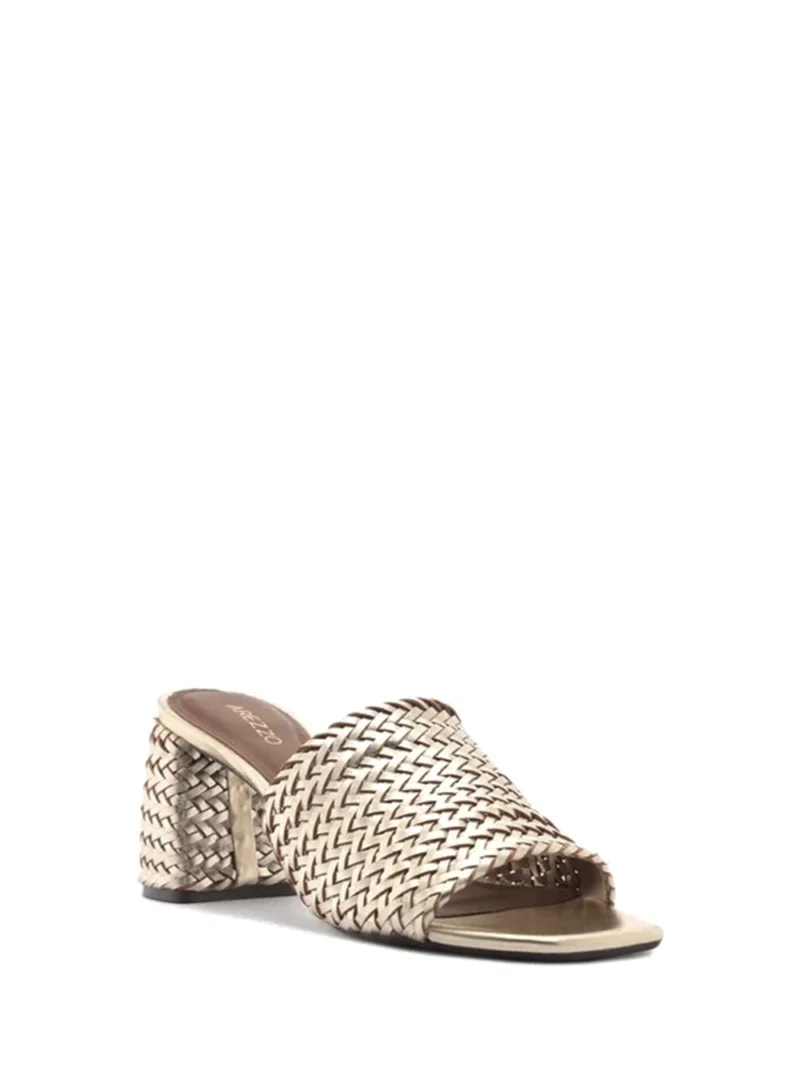 Alternative view of Sandália Dourada Tressê Bloco Tira Única