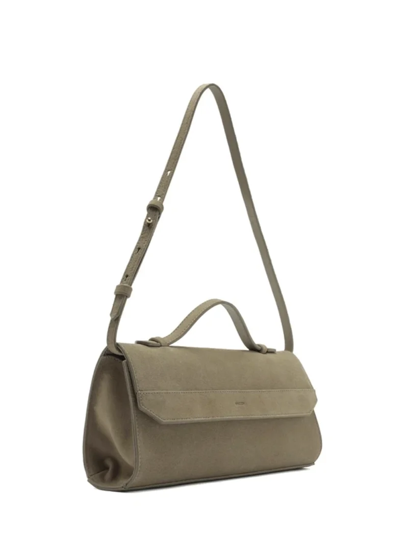 Alternative view of Mala Tiracolo em Camurça Cinza e Corrente