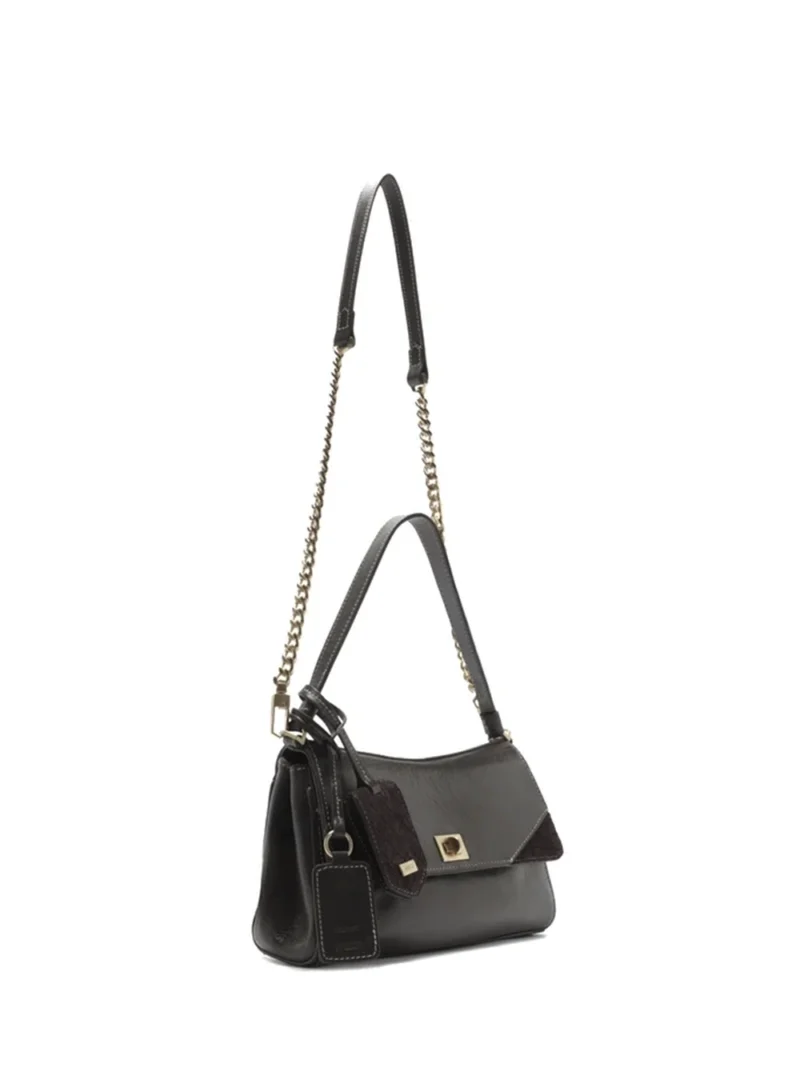 Alternative view of Mala Tiracolo Mini em Pele Castanha