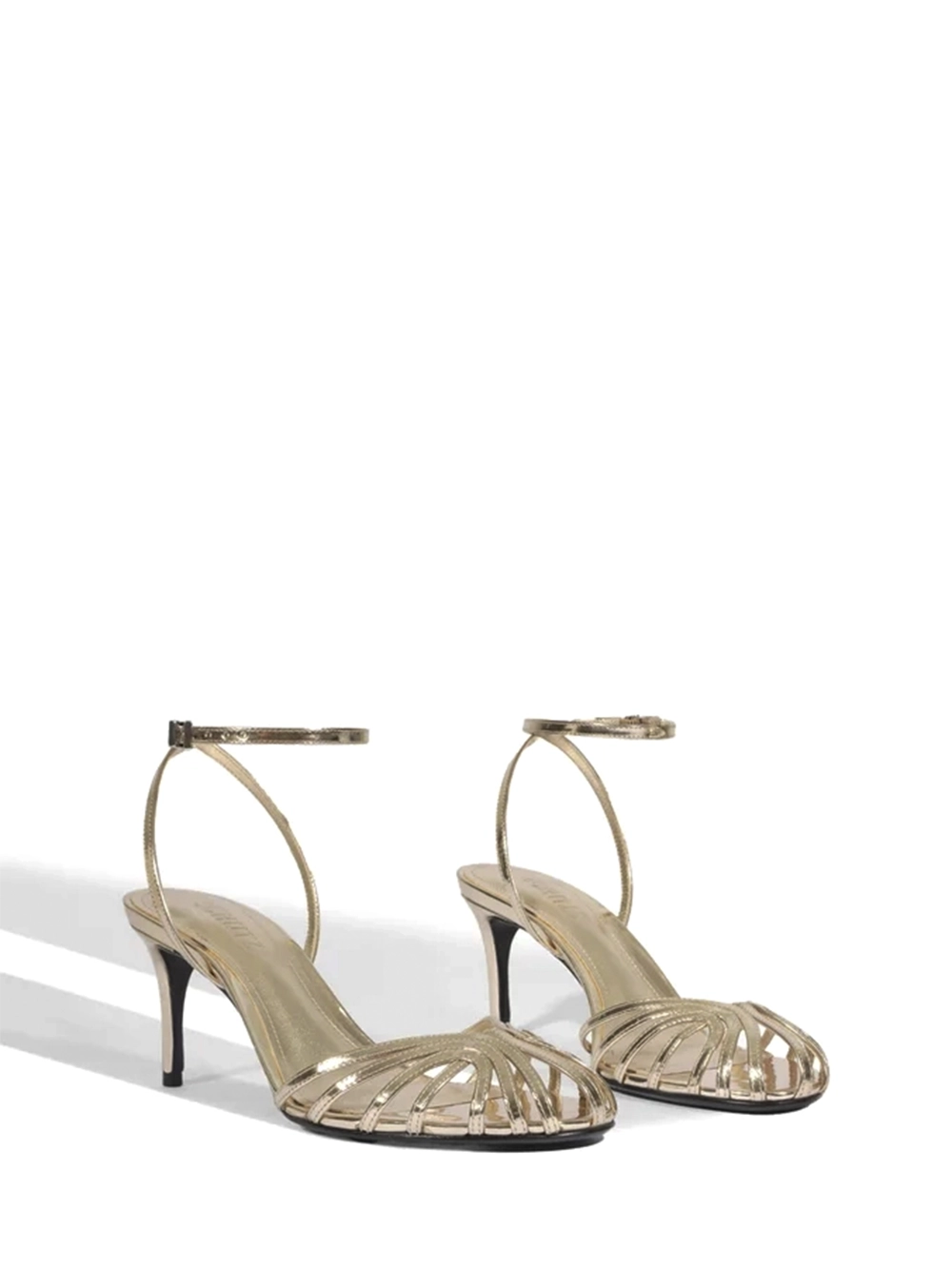 Sandália em Pele Dourada e Tiras - Image 2