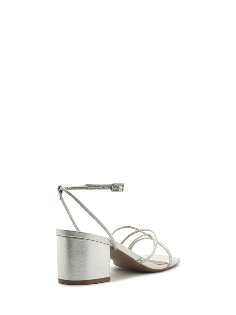 Sandália em Pele Prata e Tiras Finas - Image 3