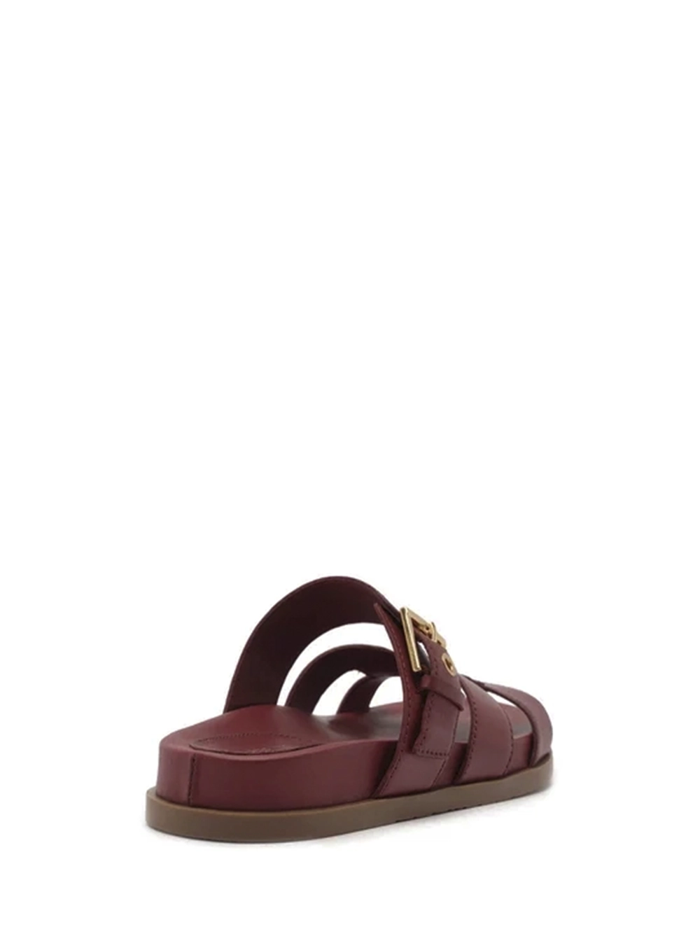 Sandália em Pele Vermelha e Tira Vazada - Image 3